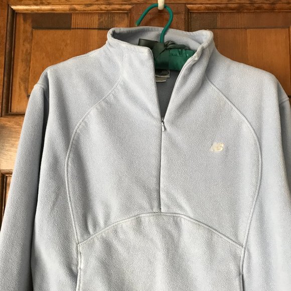 New Balance Pale Blue 1/4 Zip Fleece Pullover Medium - Picture 3 of 11